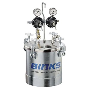 Binks ASME Code PT Tank (83C-221) Zinc Plated Lid & Shell, Double Regulated, Direct Drive